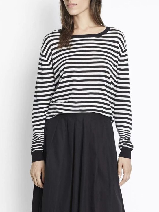 Vince Sweaters - Vince Oversized Striped Crewneck Sweater Cotton Silk Cashmere NWT Size S $245